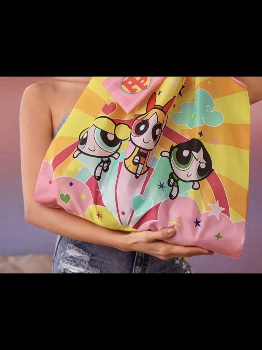 PRICE DROP ๐๐ผ Powerpuff Girls Tote Bag - Pink Yellow Green - Picture 2 of 4